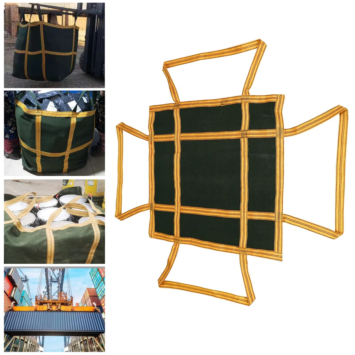 Hangendes Hebenetz aus Nylon und Leinwand, Frachtnetz, Hebeschlingennetz, hängende Ziegelnetztasche, Starke Tragfähigkeit, Hängendes Hebe-Gepäcknetz zum Be- und Entladen von Waren (1 * 1m / 1T)