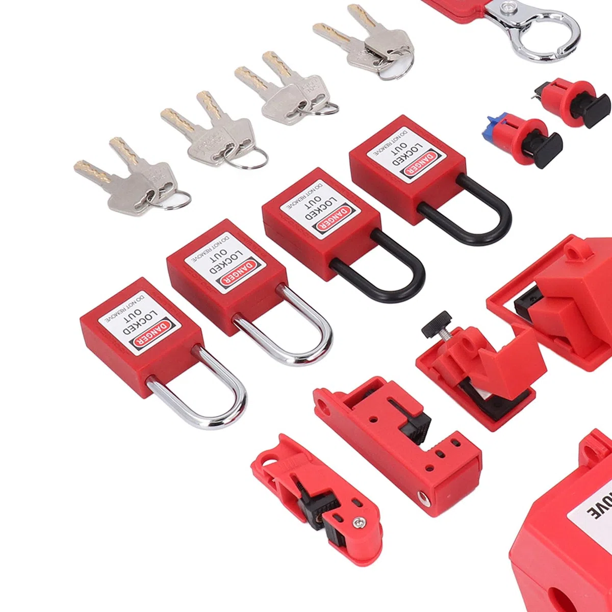 Lock Out Tagout Kits Elektrisch, Lockout Tagout Kit, Schließbügel, Lockout Loto Sicherheitsschlösser, Hängeetiketten, Schlüssel und Aufbewahrungstasche