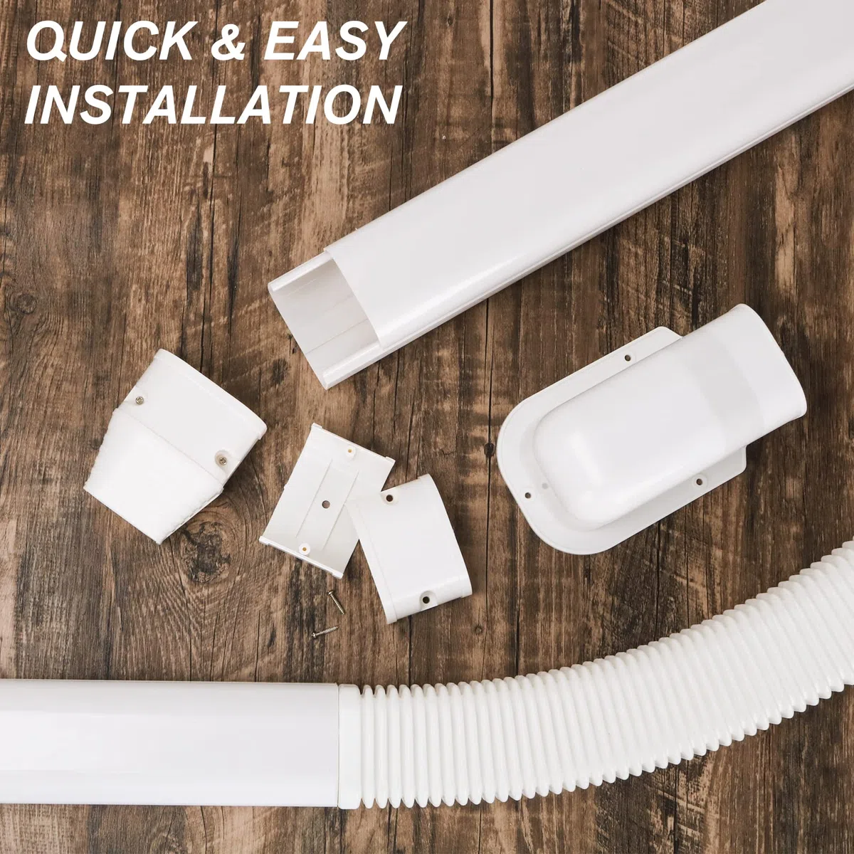 BEWAVE 7,6 cm 3 m AC Line Cover Kit, dekoratives PVC-Rohrabdeckungs-Set für Mini-Split-Klimaanlagen und Wärmepumpen