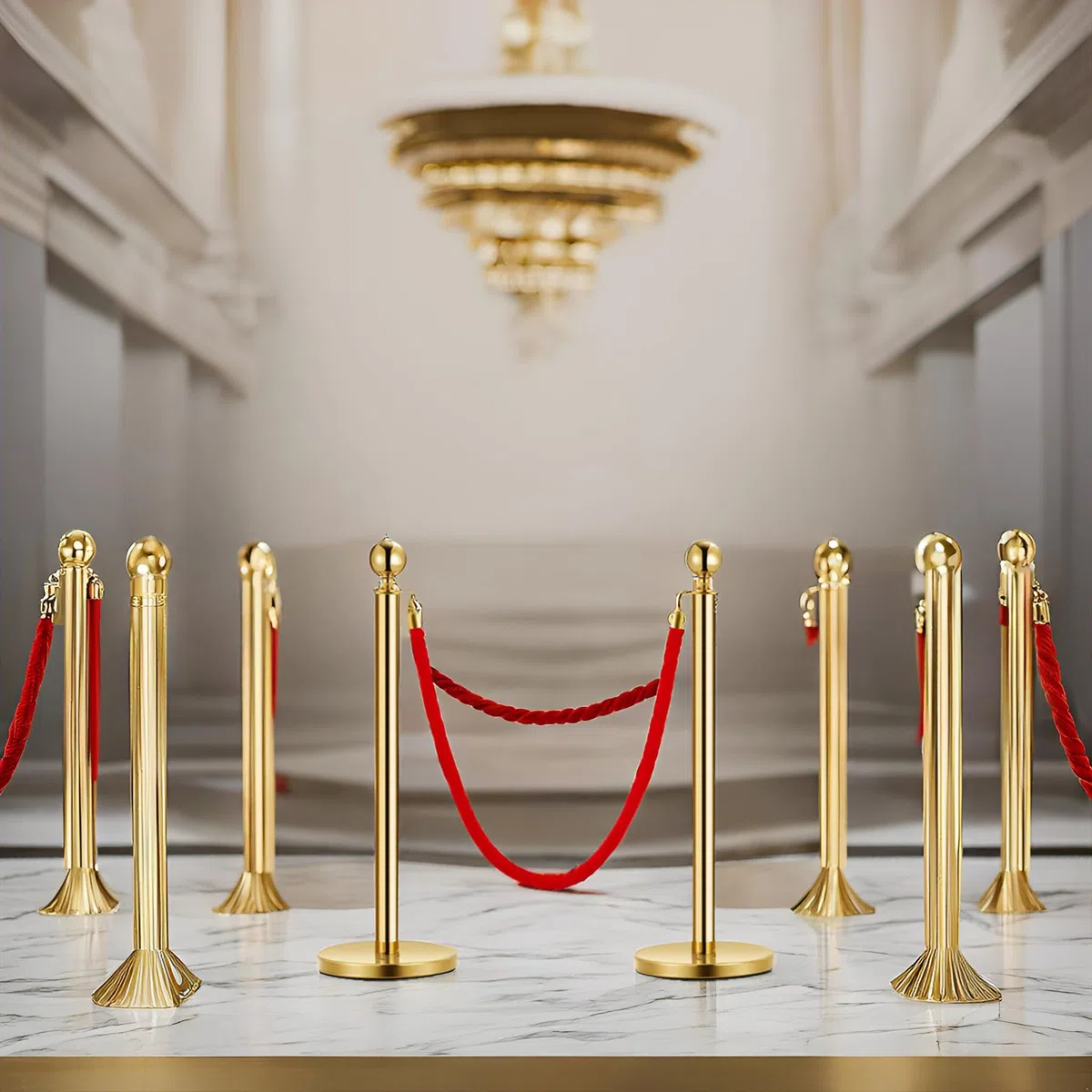 Edelstahl Absperrpfosten Seil Abgrenzungsständer Kugelkopf 1 Rote Samtseile Goldene Säule 2 Packung Crowd Control Barriers Für Theater Partys Hochzeit Museen Ausstellung