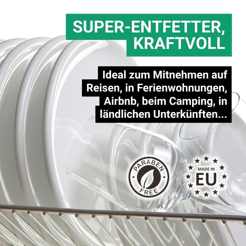 GPQ - Flüssiges Geschirrspülmittel 15 ml. | 250 Stk. | Amenities Handgeschirrreiniger | Fettlöser/Entfetter | Ohne Parabene | B&B, Landhaus, Camping, Appartement... | Made in EU
