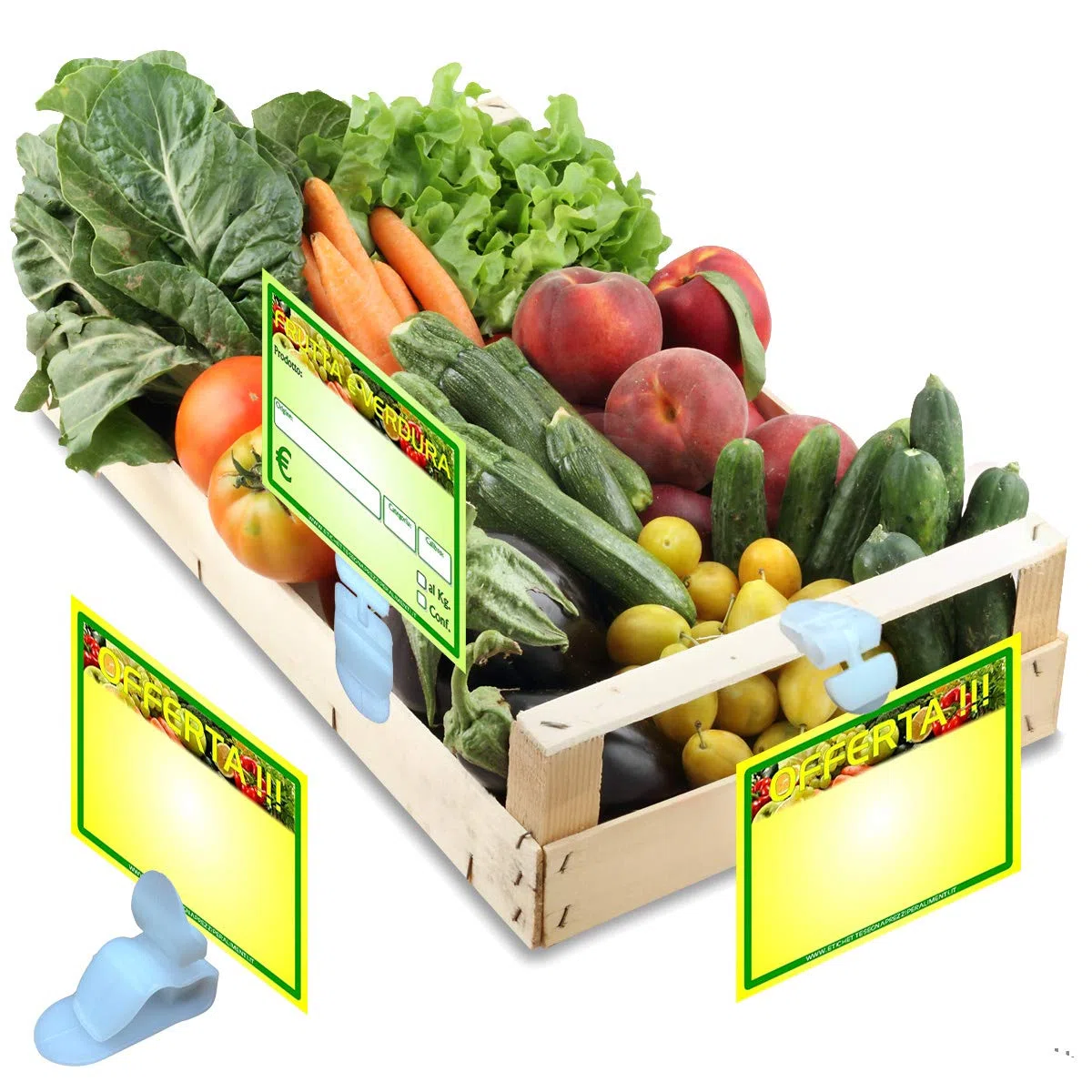 etichettesegnaprezziperalimenti 30 plastifizierte Schilder für Obst und Gemüse, 11,1 x 15,6 cm. (Halterungen nicht im Lieferumfang enthalten)
