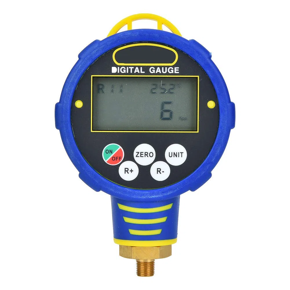 Fafeicy Digitales Manometer, 1/8 Zoll NPT, Niederdruck-Klimaanlage, Vakuum-Messgerät, Kältemittel R32, Messbereich -101 kPa bis 6 MPa