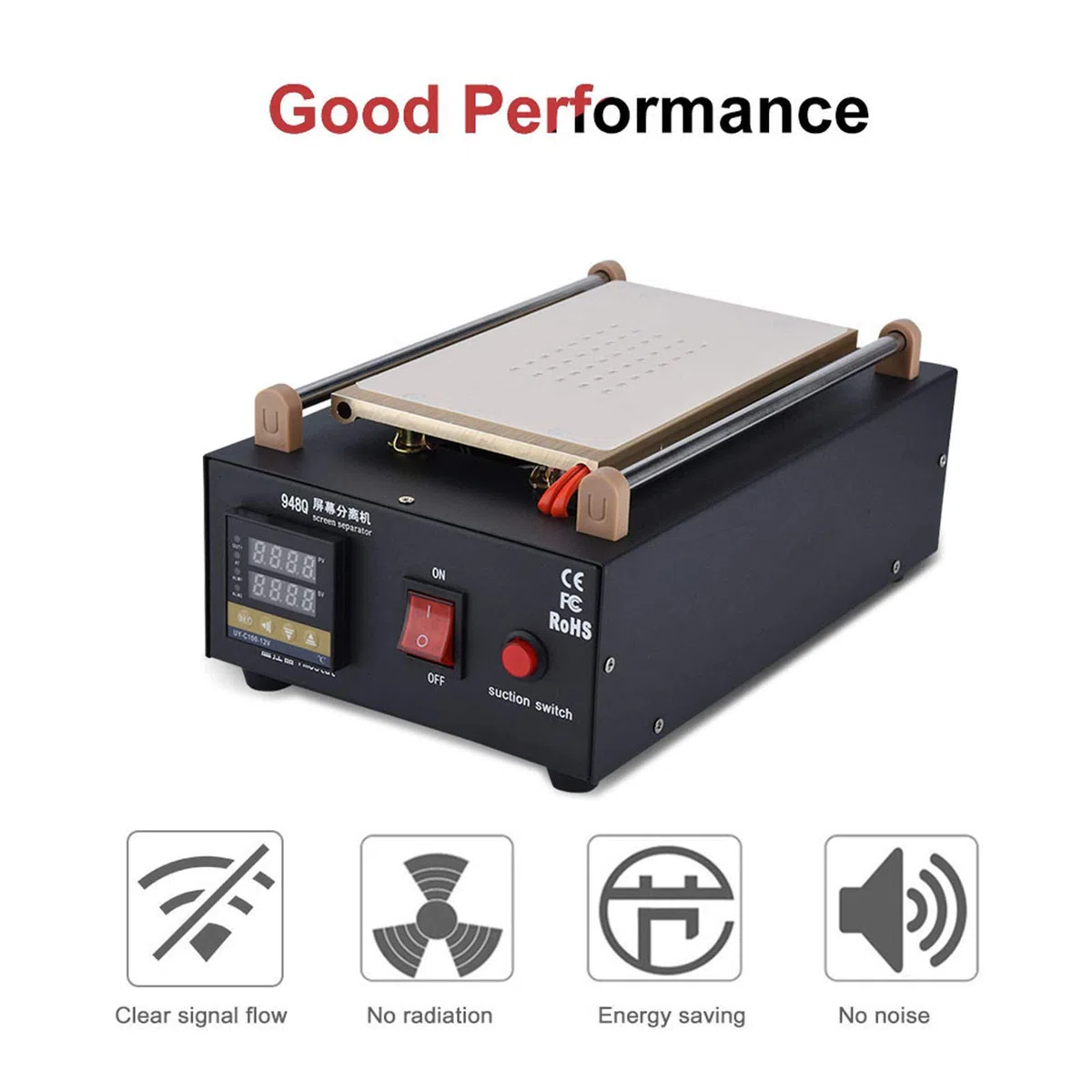 Ejoyous LCD Bildschirmtrennzeichen, 2-in-1 Vakuum Separator Maschine mit Heizplatte, 260 x 160mm PCB Preheater Vorwärmen Ofen, 400W