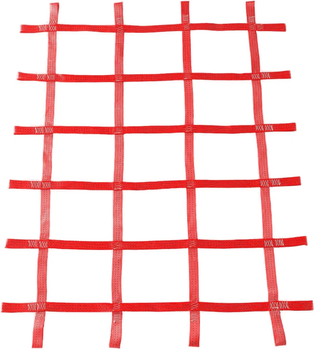 Gurtbandnetz 35 mm 1,31 x 1,05 m | PES Ladungssicherungsnetz für Transporter, Paletten, Kisten | Machenweite: 220x220 mm; LC: 1000 daN; Farbe: rot
