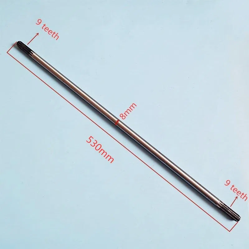 9 Zähne (Durchmesser 8 mm) Antriebswelle for 26 mm oder 28mm Rohr, Grasschneider, manueller Mini-Bagger, Länge 530mm(2 x Drive shaft)
