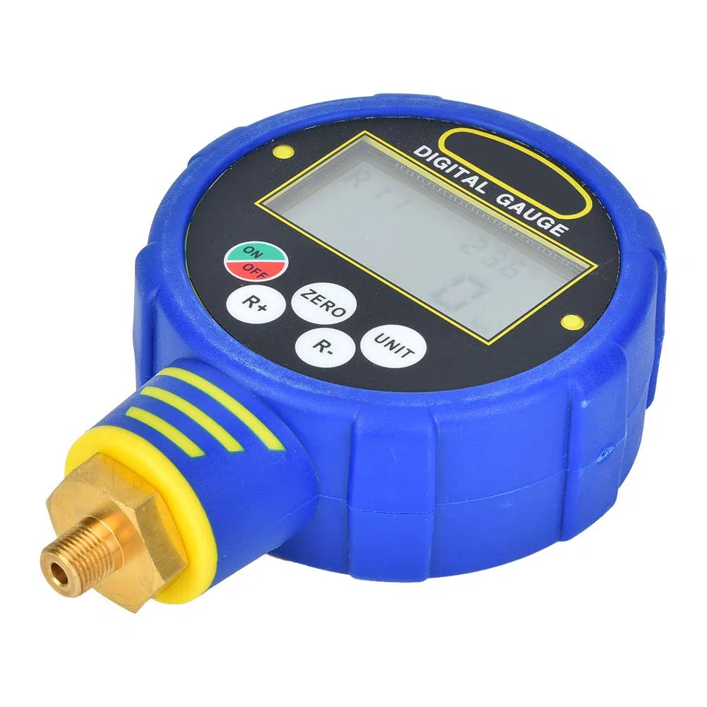 Fafeicy Digitales Manometer, 1/8 Zoll NPT, Niederdruck-Klimaanlage, Vakuum-Messgerät, Kältemittel R32, Messbereich -101 kPa bis 6 MPa
