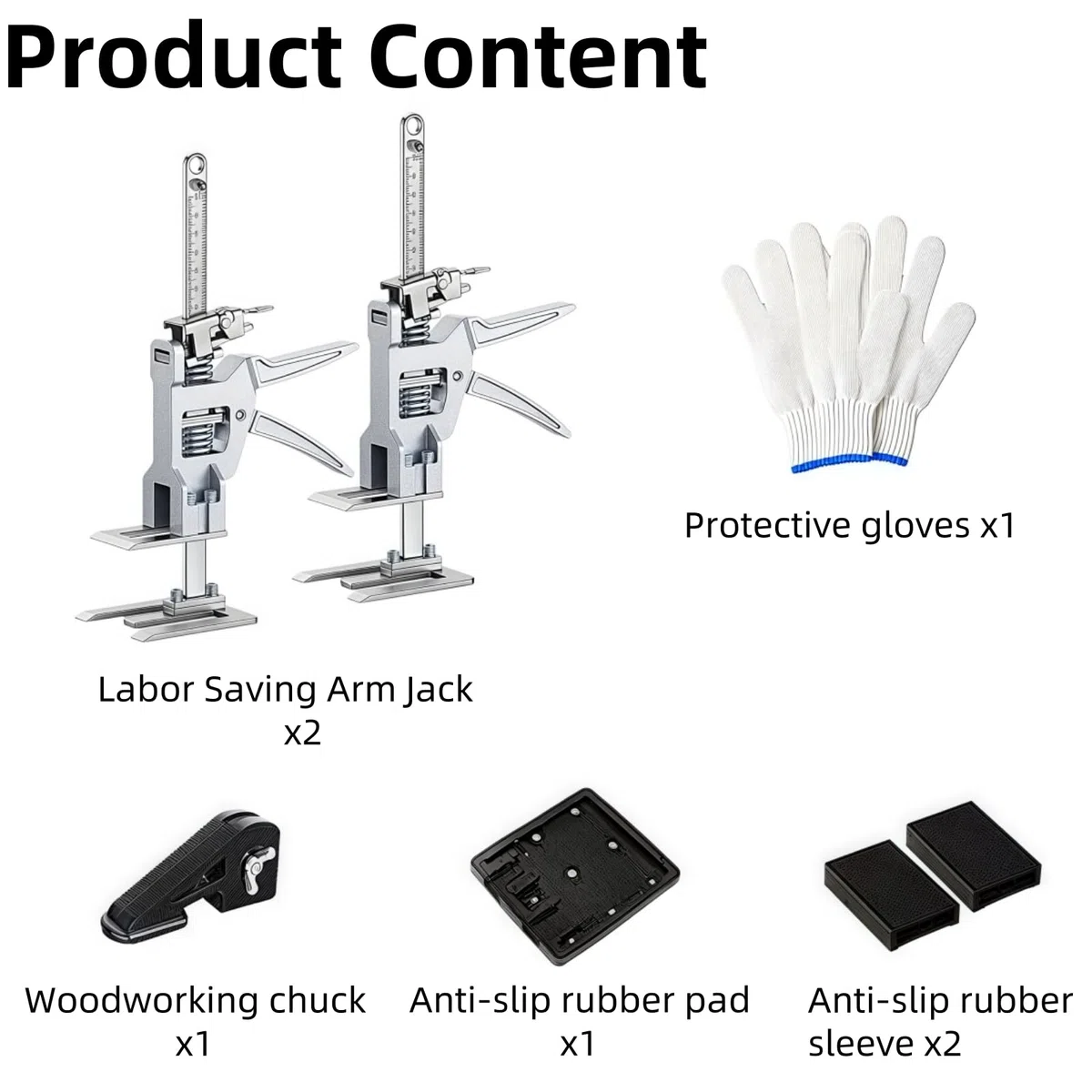 2 Stück Arbeitssparender Armheber - Hand Lifting Jack Tool, Arbeitssparende Hebebühnen, mit Feinabstimmungsfunktion für Die Montage Von Schränken, Türen, Fenstern und Möbeln, Tragkraft 400 kg