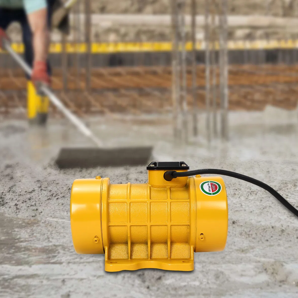 Beton-Vibrationsmotor 250W, Vibrationsmotor 2840 U/min 220V Geräuscharm mit kapazitive Schalter für Bergbau Metallurgie Kohle Strom Bau (Gelb)
