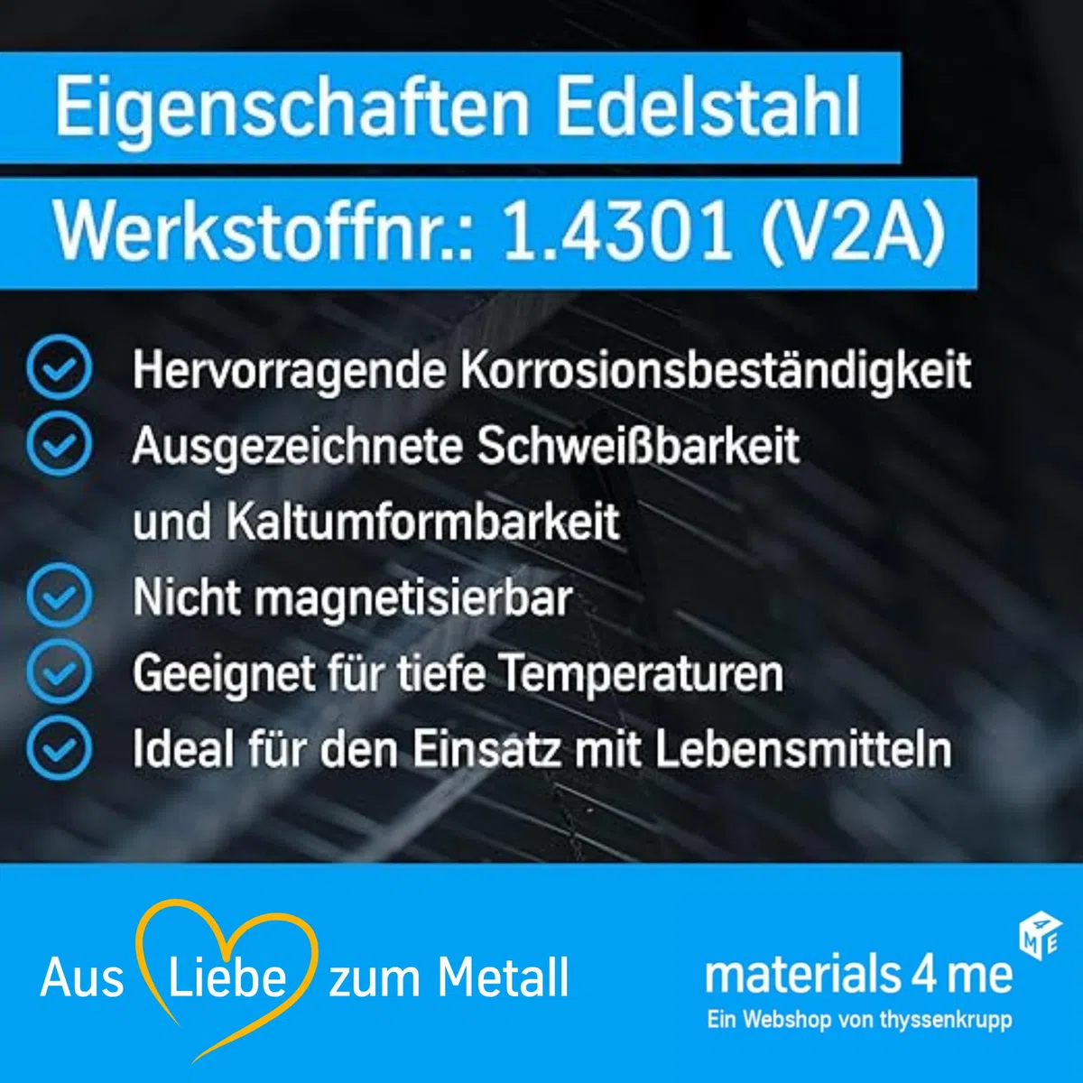 thyssenkrupp Edelstahlprofil 50x5mm, 2000mm – Winkel V2A 1.4301 – Edelstahl Winkelprofil für Konstruktion & Montage – L-Profil Edelstahl