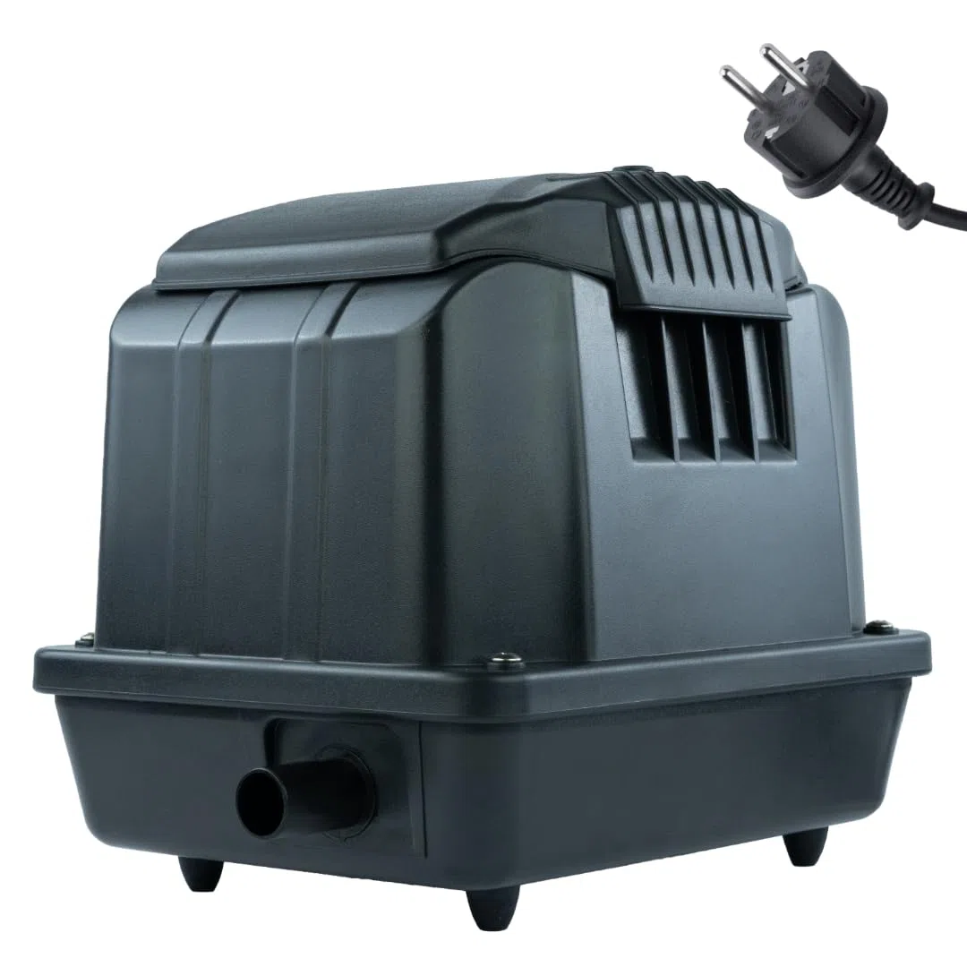 Teichbelüfter 3600 L/H stufenlos regulierbar, 35 Watt Sauerstoffpumpe für Teich, Membranpumpe 60 L/Min, Teichbelüftung, Luftpumpe Teich, Belüfterpumpe für Gartenteiche, Teichbelüftungspumpe