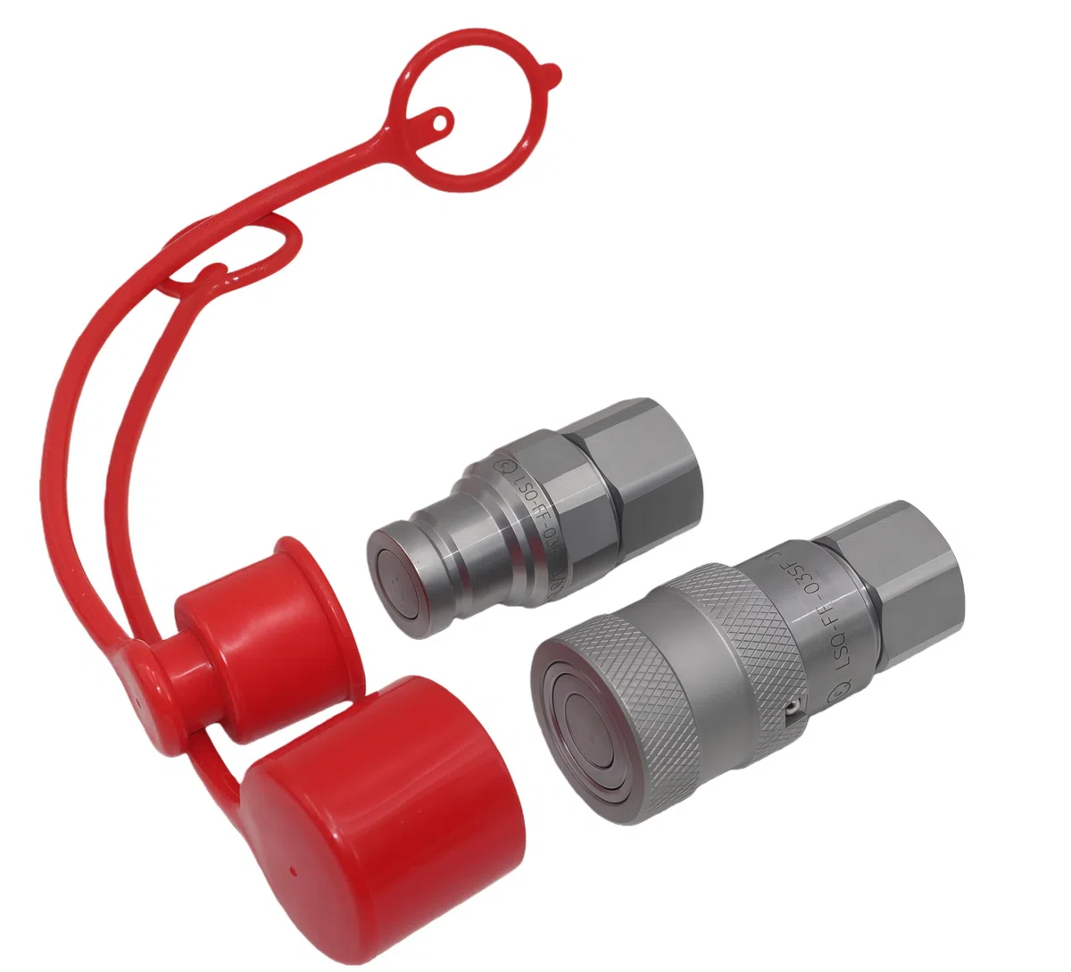 LSQ -FF-03 Hydraulik-Schnellkupplungen, 0,95 cm NPT, 0,95 cm (3/8 Zoll), 3/8 Zoll (0,95 cm), hydraulische Schnellkupplungen mit Staubkappen, ISO16028
