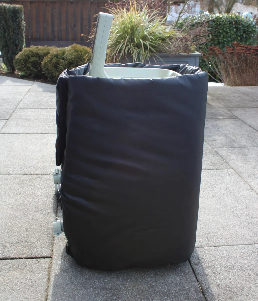 Premium PRO Design Whirlpool Pumpenabdeckung - 5cm Dicke Thermo-Schutzhülle für Heizpumpen (z.B. kompatibel mit Lay-Z-Spa) - Wetterfest, Frostschutz, Lärmschutz & Energiesparend (136cm Airjet)