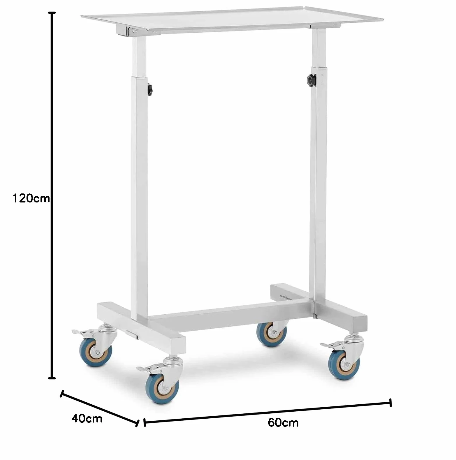 Steinberg Systems SBS-LF-151 Instrumententisch mobil 600 x 400 mm höhenverstellbar 2 3 Instrumentenwagen Instrumententisch höhenverstellbar Instrumententisch Edelstahl