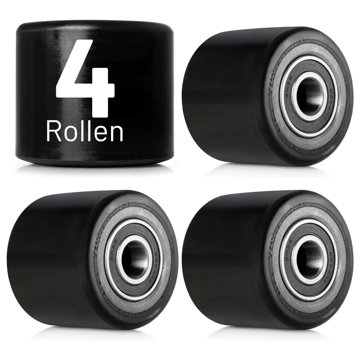 4er Lastrolle PU Laufrolle 80x70mm Rolle Hubwagen Gabelhubwagenrolle Hubwagenrolle Polyurethan schwarz