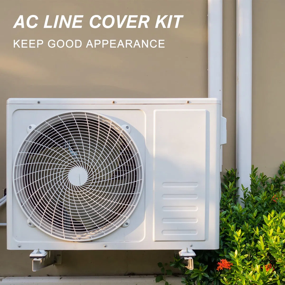BEWAVE 7,6 cm 3 m AC Line Cover Kit, dekoratives PVC-Rohrabdeckungs-Set für Mini-Split-Klimaanlagen und Wärmepumpen