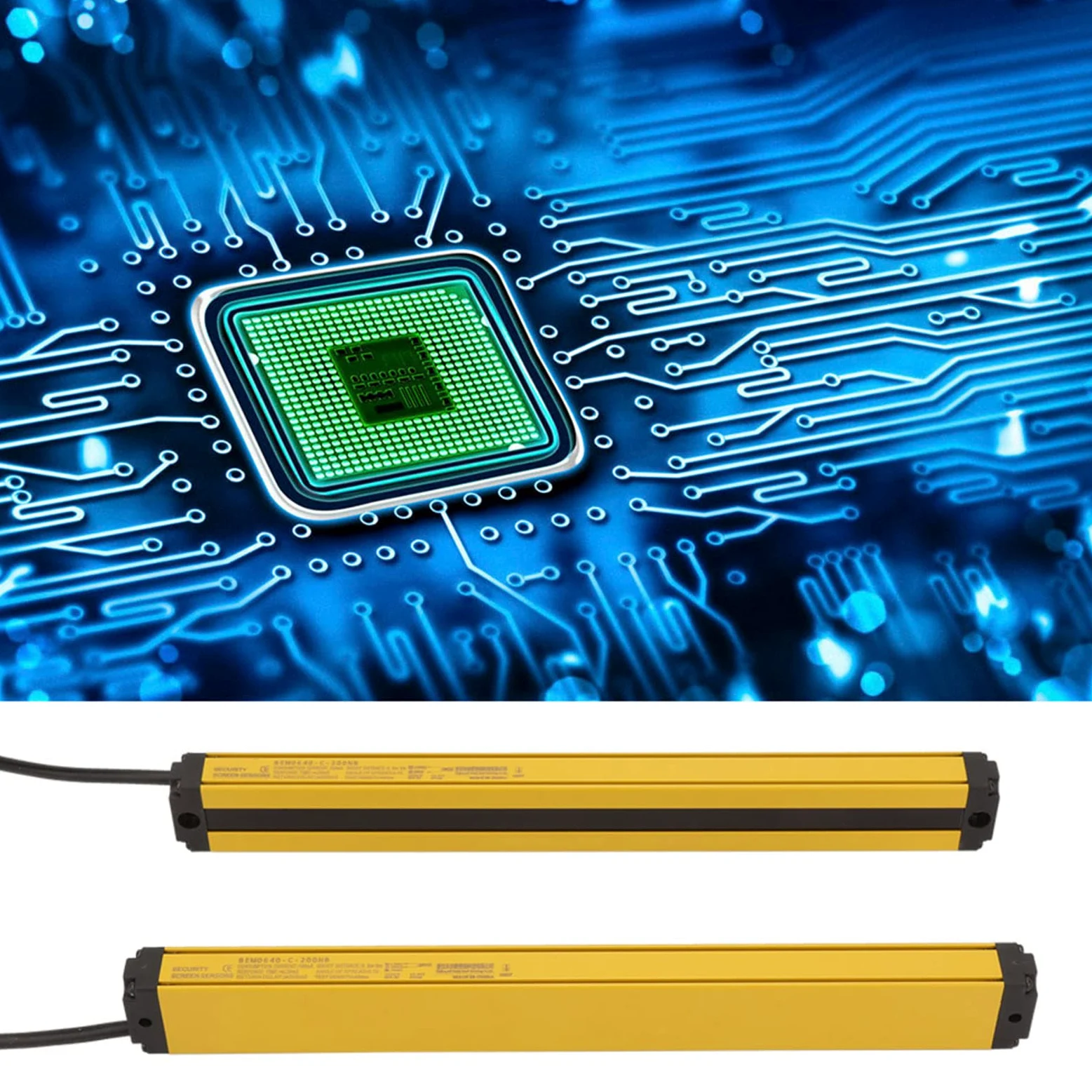 Buachois Sicherheits Lichtvorhang Sensoren, 6 Beams DC10–30V Lichtvorhang A Serie Lichtgitter BEM0640-C-200NB Sicherheitsgerät Sicherheitslichtgitter Optischer Gittersensor C Typ Dünner Lichtschranke