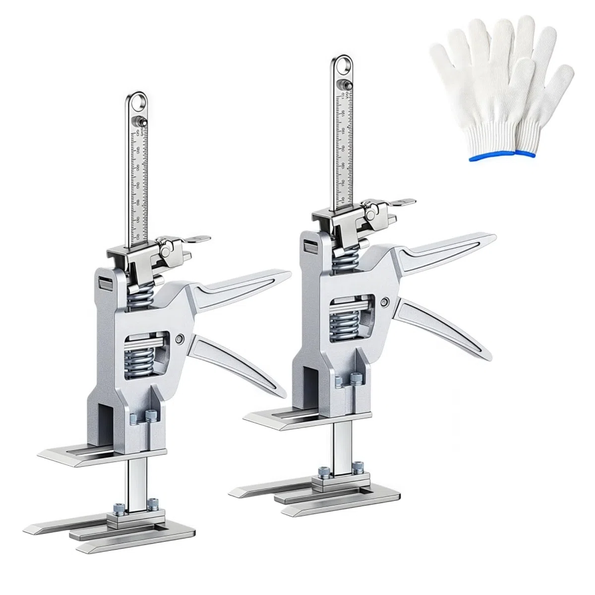 2 Stück Arbeitssparender Armheber - Hand Lifting Jack Tool, Arbeitssparende Hebebühnen, mit Feinabstimmungsfunktion für Die Montage Von Schränken, Türen, Fenstern und Möbeln, Tragkraft 400 kg