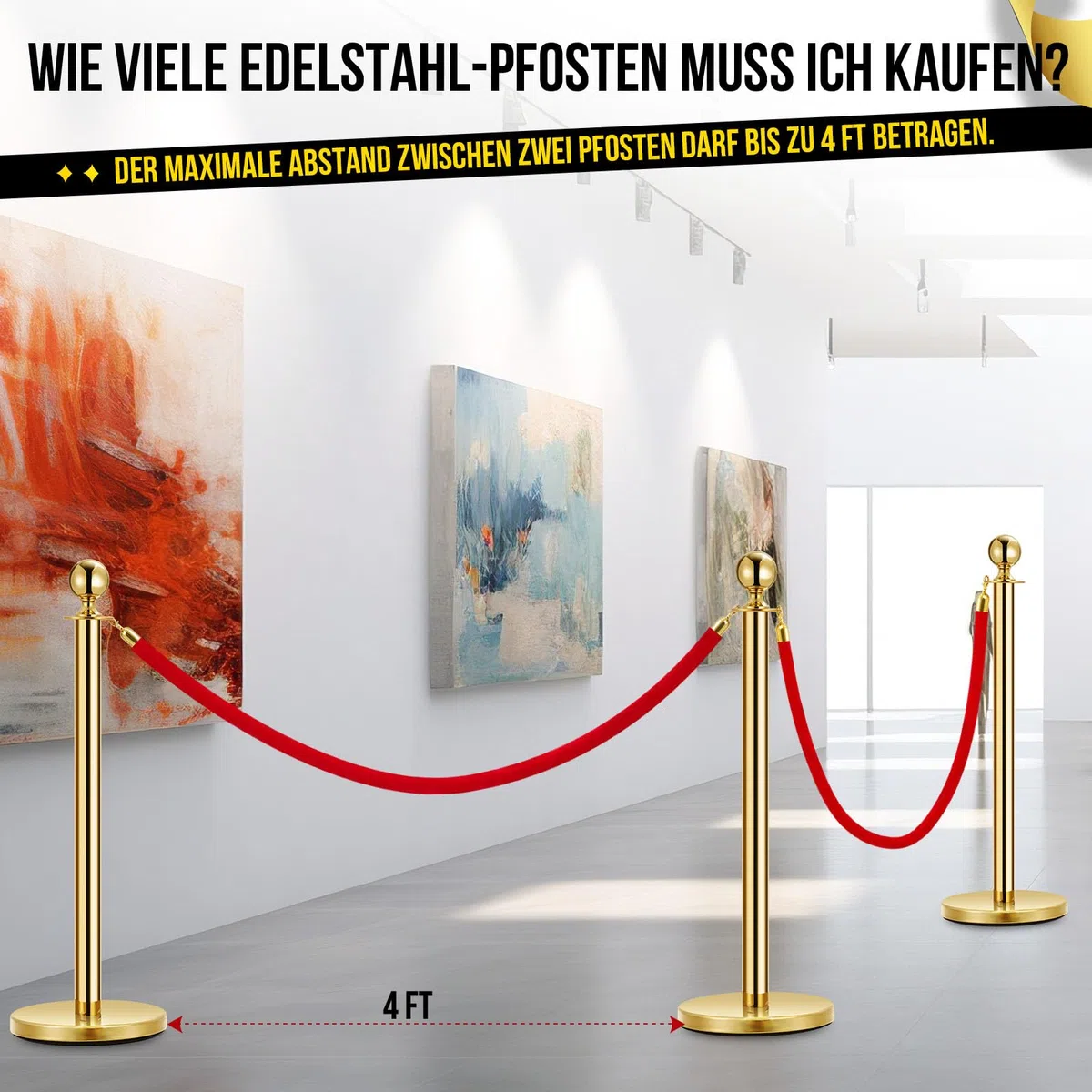 Edelstahl Absperrpfosten Seil Abgrenzungsständer Kugelkopf 1 Rote Samtseile Goldene Säule 2 Packung Crowd Control Barriers Für Theater Partys Hochzeit Museen Ausstellung