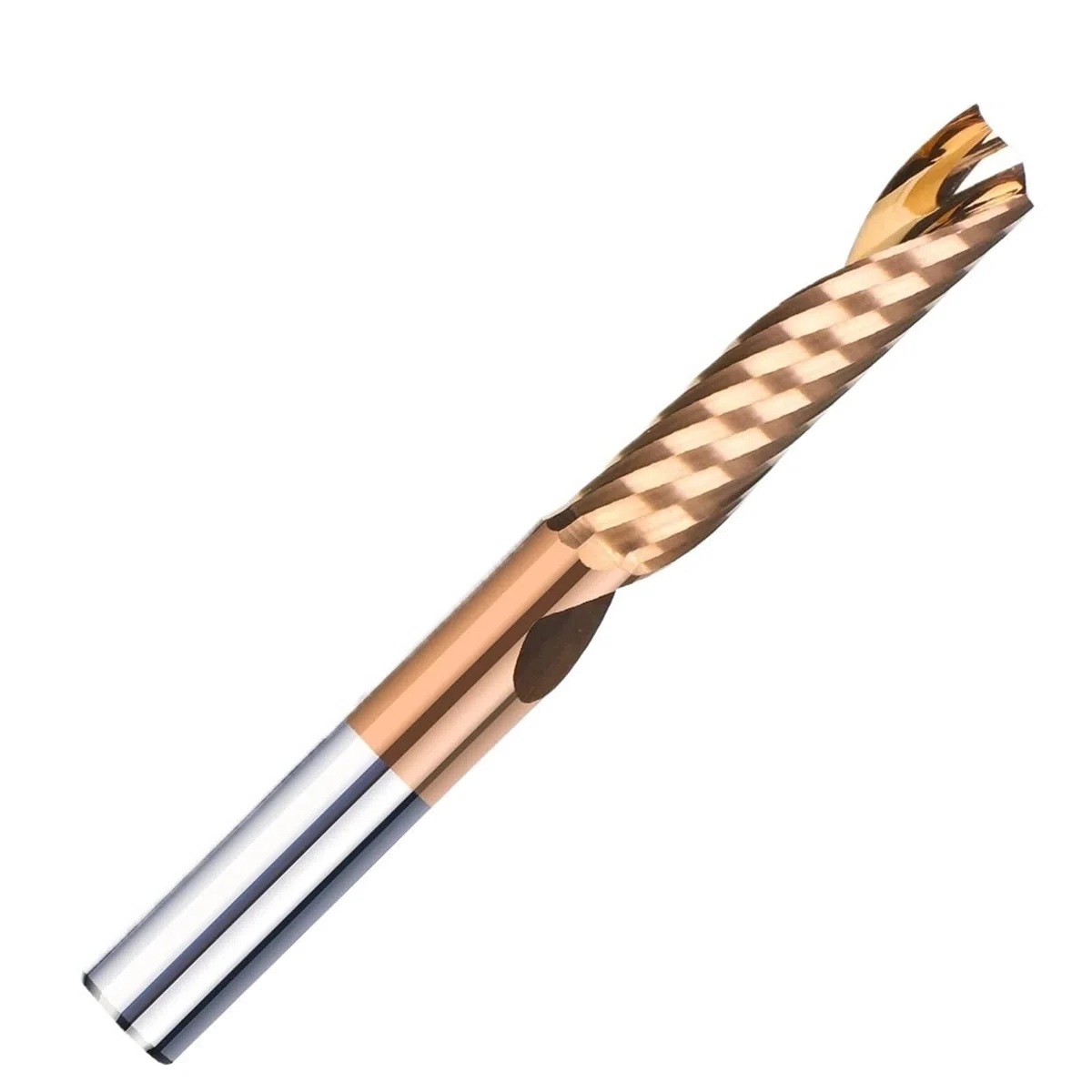 Fräser 3,175–12 mm Schaft 1 Flöte Hartmetall-Schaftfräser Beschichteter Spiralfräser for Aluminium-Kupfer-Fräswerkzeug(4x28x55)