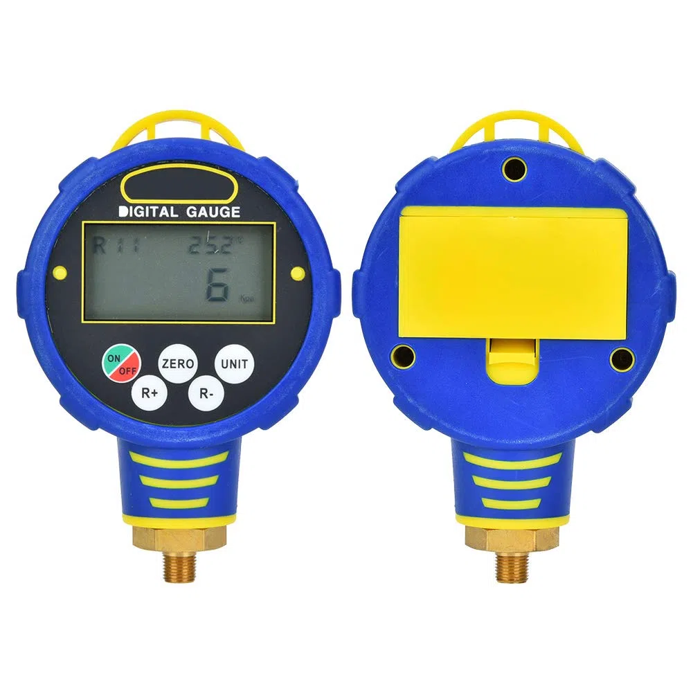 Fafeicy Digitales Manometer, 1/8 Zoll NPT, Niederdruck-Klimaanlage, Vakuum-Messgerät, Kältemittel R32, Messbereich -101 kPa bis 6 MPa