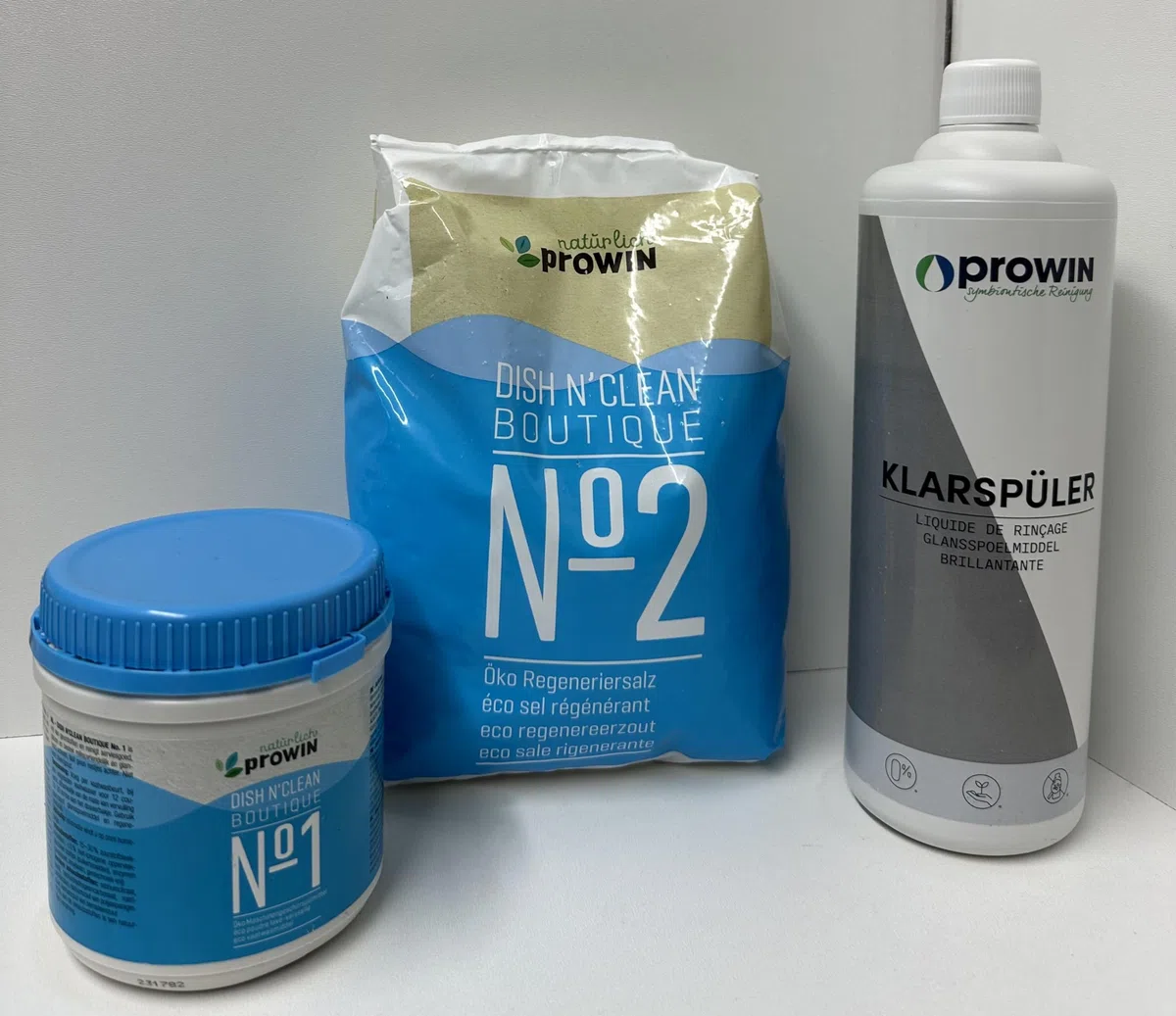 prowin Geschirrspülmaschinen-Set mit Pulver, Salz und Klarspüler