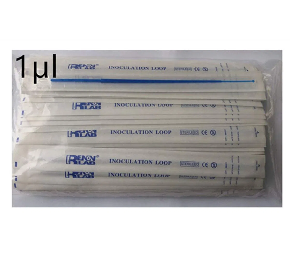 Renon Impfschlaufen, Sterile EO-Impfschlaufe, Einzeln Verpackt, ABS-Material, 1 Mikroliter, 100 Stück