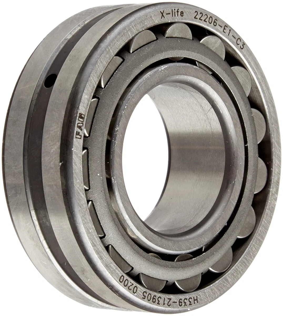 FAG 22206E1-C3 Kugellager, gerade Bohrung, Stahlkäfig, C3 Freiraum metrisch, 30 mm Innendurchmesser, 62 mm Außendurchmesser, 20 mm Breite
