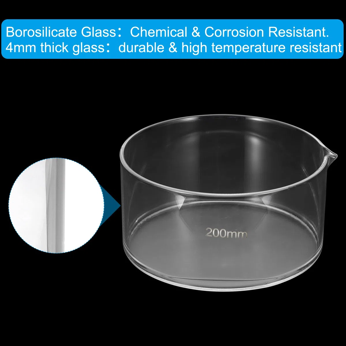 PATIKIL 2500ml Kristallisierschale Borosilikatglas Kristallisierschale Mit Ausguss Flacher Grund Laborschale Evaporationsschalen Transparent Für Labor Küche Wissenschaft Klassenzimmer