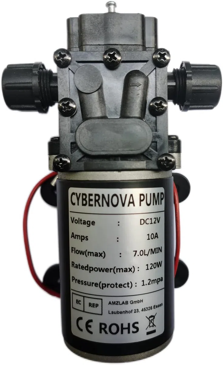 CYBERNOVA DC 12V 7L / min Hochdruck-Rückfluss-Membranpumpe Selbstansaugende Wasserpumpe für Camping/Boot/Wohnmobil/Garten/Fahrzeug/RV Reinigung/Bewässerung/Sprühen