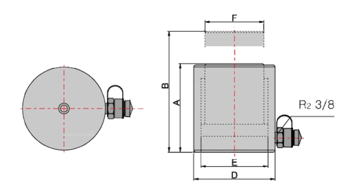 Einzelwirkender Hydraulikzylinder (10 Ton, 100 mm) (YG-10100)