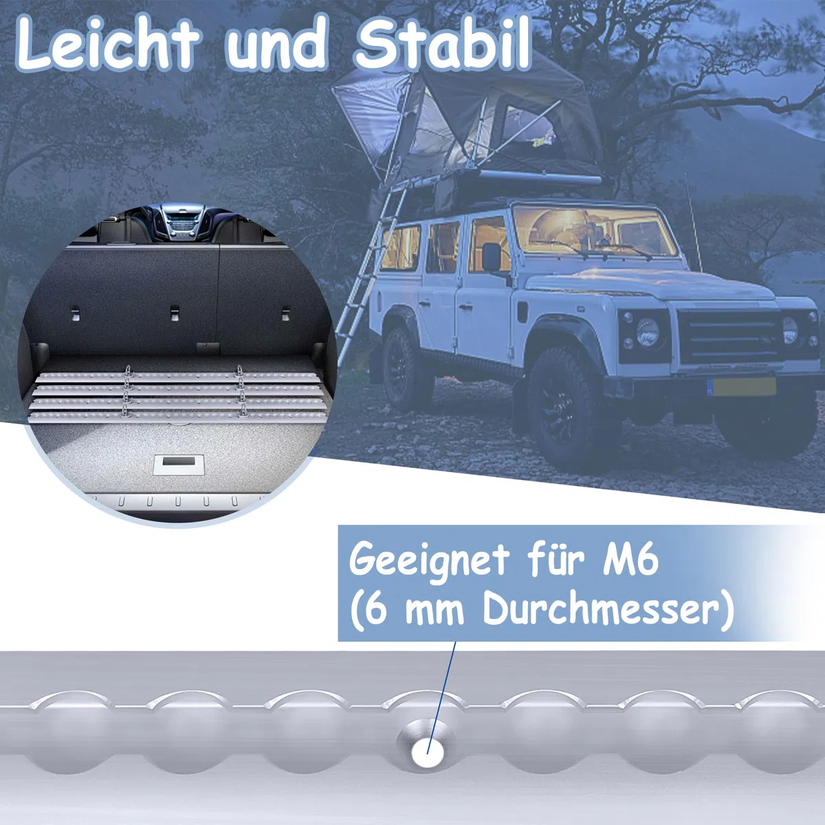 4 x 1m Airlineschiene Set M6 Bohrungen Aluschiene Kederschiene Set Schraubfitting Airlineschiene Ladungssicherung für LKWs mit 10 Zurrösen