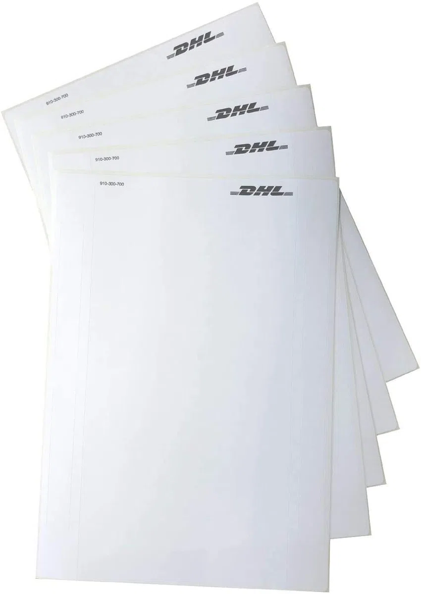 DHL Paketaufkleber 1000 Stück für Laserdrucker Versandaufkleber Versandetiketten selbstklebend weiß | Etikettenformat: 103,4 mm x 207,95 mm | DIN C5 Umschlag |