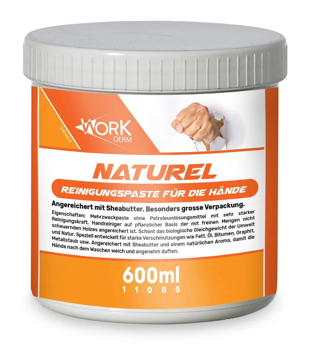 Handwaschpaste mit Natürliche Holzmehl und Shea Butter - Entfernt hartnäckige Verschmutzungen – Natur 600 ml