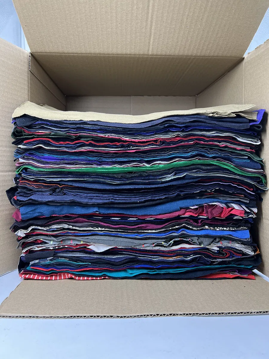 gestanzte Baumwollputzlappen im 10 kg Karton, 38 x 38cm (Trikot bunt)